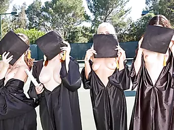 Homemade graduation foursome lesbian sex tape