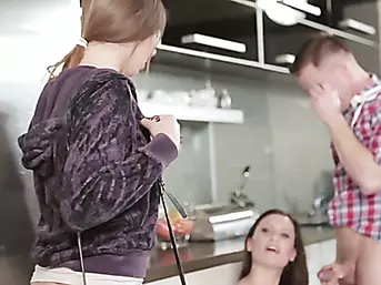 Stepmom Jane teaches the couple how to fucked in reverse cowgirl perfectly