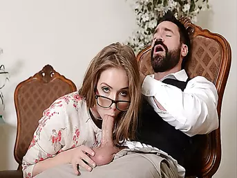 Lena Paul gave Charles Dera a hot blowjob