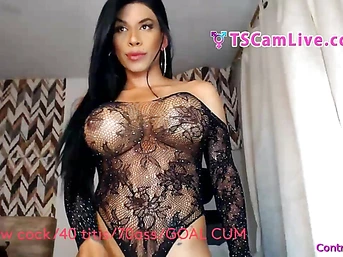 Fantastic Big Boobs SheBabe in Black Lingerie at Web Cam Live Show Part 2