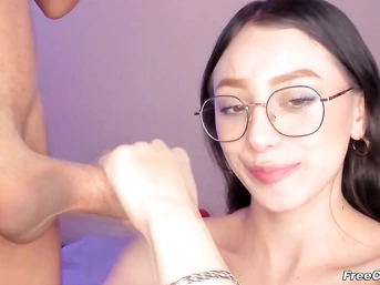 Nerdy Teen Gets Her Mouth Stuffed with Hard Dick