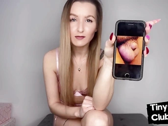 Femdom SPH amateur shows small cocks from her phone