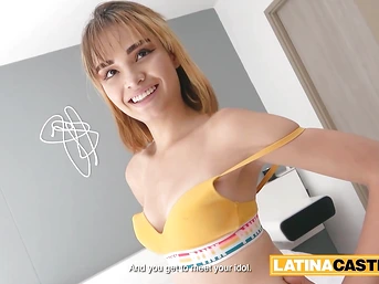 18yo Latina Webcam Model Rides Producers Big Dick For A Job!!