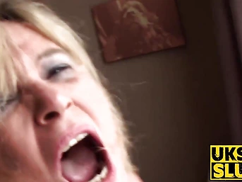 UKSubSluts.com - Delectable mature sub pleases young guy and plays with him with fun